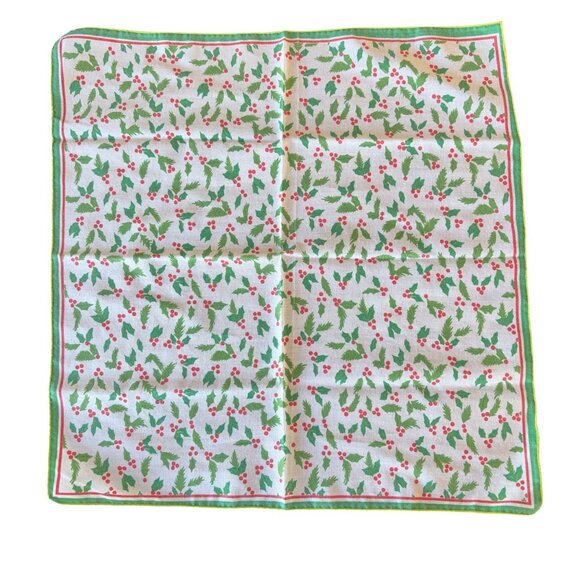 VTG 1970's Christmas Napkins With Needlepoint Napkin Rings Set Of 8" - Picture 3 of 3